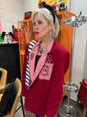 Red Devil Anarchy Pinstripe Jacket with 'WTF Are You Up To Now' Pins - Punk Rock Fashion - Reckless Swagger