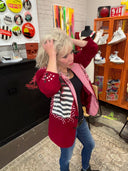 Red Devil Anarchy Pinstripe Jacket with 'WTF Are You Up To Now' Pins - Punk Rock Fashion - Reckless Swagger