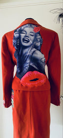 Red Marilyn Monroe Day of the Dead Skirt and Jacket Suit - Gothic Vintage Style - Reckless Swagger
