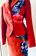Red Marilyn Monroe Day of the Dead Skirt and Jacket Suit - Gothic Vintage Style - Reckless Swagger