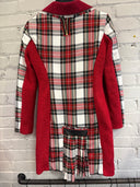 Red Plaid Tartan & Bouclé Punk Car Coat - Reckless Swagger