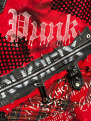 Red Punk Paint Zip Net Zipper - Reckless Swagger