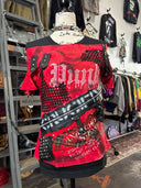 Red Punk Paint Zip Net Zipper - Reckless Swagger