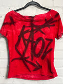 Red Punk Paint Zip Net Zipper - Reckless Swagger