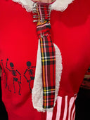 Red Skull Punk Dress – Hand Painted with Tartan Accents | Reworked - Reckless Swagger