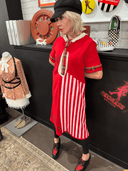 Red Skull Punk Dress – Hand Painted with Tartan Accents | Reworked - Reckless Swagger