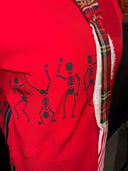 Red Skull Punk Dress – Hand Painted with Tartan Accents | Reworked - Reckless Swagger