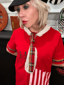 Red Skull Punk Dress – Hand Painted with Tartan Accents | Reworked - Reckless Swagger