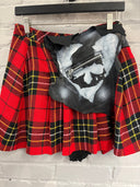 Red Tartan and Black Punk Skirt - Reckless Swagger