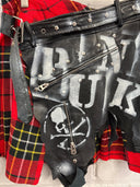 Red Tartan and Black Punk Skirt - Reckless Swagger