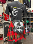 Red Tartan and Black Punk Skirt - Reckless Swagger