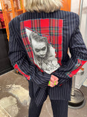 Red Tartan Pin - Striped 3 - Piece Suit - Joker Inspired Punk Style - Reckless Swagger