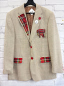 Red Tartan & Safety Pins Jacket - Reckless Swagger