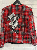 Red Tartan Short Blazer - Reckless Swagger