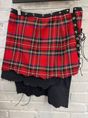 Red Tartan Skirt Kilt - Reckless Swagger