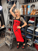 Red X Bondage Tube Dress - Edgy Paint Splatter Design - Reckless Swagger