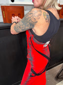 Red X Bondage Tube Dress - Edgy Paint Splatter Design - Reckless Swagger