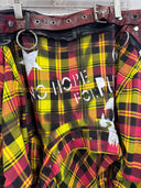 Red&Yellow Plaid Punk Statement Buckle Shirt Skirt - Reckless Swagger