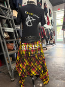 Red&Yellow Plaid Punk Statement Buckle Shirt Skirt - Reckless Swagger