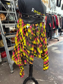 Red&Yellow Plaid Punk Statement Buckle Shirt Skirt - Reckless Swagger