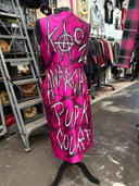 Riot Punk Destroy Pink Hand-painted Pinned Dress - Reckless Swagger
