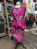 Riot Punk Destroy Pink Hand-painted Pinned Dress - Reckless Swagger