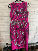 Riot Punk Destroy Pink Hand-painted Pinned Dress - Reckless Swagger