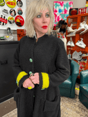 Rock N Roll Black Wool Swing Coat - Cardigan Style with Cheeky Attitude - Reckless Swagger