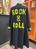 Rock N Roll Black Wool Swing Coat - Cardigan Style with Cheeky Attitude - Reckless Swagger