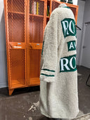 Rock N Roll Oversized Sherpa Coat - Plush Full Length Comfort with Denim Accents - Reckless Swagger