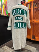 Rock N Roll Oversized Sherpa Coat - Plush Full Length Comfort with Denim Accents - Reckless Swagger