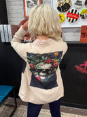 Rock N Roll Soothes My Soul Linen Skull Jacket - Summer Statement Blazer - Reckless Swagger