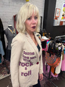Rock N Roll Soothes My Soul Linen Skull Jacket - Summer Statement Blazer - Reckless Swagger