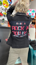 Rock ’N Rollin’ “Bitch for You” Punk Statement Jacket | One - of - a - Kind Rebel Couture - Reckless Swagger