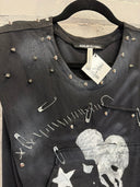 Stitched & Punked Hand-painted T-shirt - Reckless Swagger