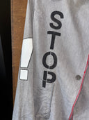 STOP Jacket: Pale Grey with Red Zig - Zag Stitching - Reckless Swagger