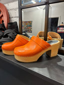 Swedish Hasbeens Orange Clogs - Reckless Swagger