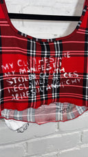 Tartan Plaid Crop Tank Top with Zippers & Chains - Reckless Swagger