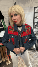 Tartan Studded Denium Jacket - Reckless Swagger
