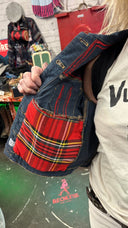 Tartan Studded Denium Jacket - Reckless Swagger