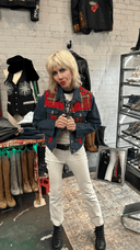 Tartan Studded Denium Jacket - Reckless Swagger