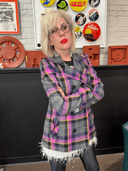 Ted Baker Purple Tartan Pea Coat – “Bad Girl” Statement Coat - Reckless Swagger