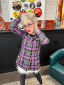 Ted Baker Purple Tartan Pea Coat – “Bad Girl” Statement Coat - Reckless Swagger