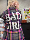 Ted Baker Purple Tartan Pea Coat – “Bad Girl” Statement Coat - Reckless Swagger