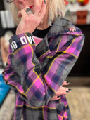 Ted Baker Purple Tartan Pea Coat – “Bad Girl” Statement Coat - Reckless Swagger