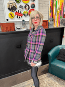 Ted Baker Purple Tartan Pea Coat – “Bad Girl” Statement Coat - Reckless Swagger