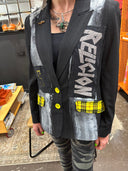 The Exploided Punk Pinstriped Punk and Yellow plaid, Mohawk Skull Punk ,fashion meets street punk style - Reckless Swagger