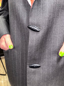 Underground Punk Classic Suit - Charcoal Grey with Candy Striped Trim - Reckless Swagger