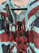 Union Jack Painted No Future Soo Catwoman Shredded Top - Reckless Swagger