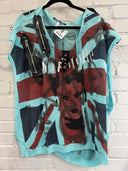 Union Jack Painted No Future Soo Catwoman Shredded Top - Reckless Swagger
